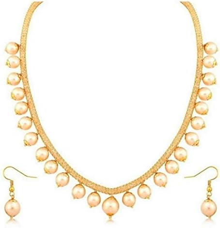 HARITA High Fashion Gold Plated Crystal Necklace/Jewellery Set with Earings for Women & Girls (HANS-HO-2004G)