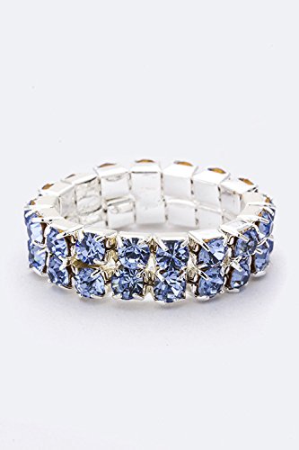Chic Chelsea 2 Row Crystals Stretch Ring