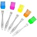 Daixers Silicone Basting Pastry & BBQ Brushes (Set of 5, Colorful) Durable, Attractive, Heat Resistant Kitchen Utensils Dishwasher Safe Soft and Flexible Essential Cooking Gadget, Bakeware Tool