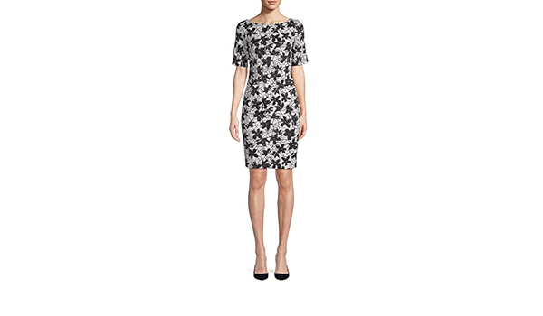 calvin klein black floral dress