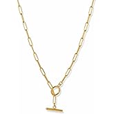ALRNBY Gold Plated Necklace for Women Men Choker Toggle Necklaces Paperclip Cuban Chain Trendy Non Tarnish Jewelry Gift