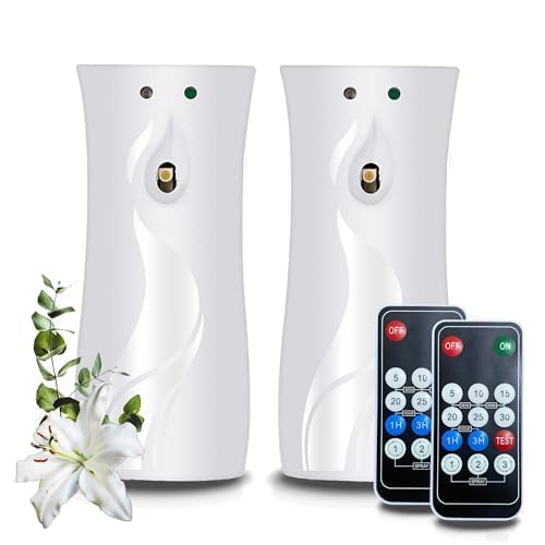 Photo 1 of (2-pack) Automatic Air Freshener Spray Dispenser, Wall Mounted or Freestanding Sprayer Holder, Multiple Time Settings, Commercial and Home Use in Bathrooms, Offices, Living Rooms, etc (White1121-RE)