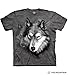 The Mountain Wolf Portrait Adult T-Shirt, Grey, XL