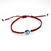 MIZZE Made for Luck The Classic Glass & Silver Evil Eye Charm Bracelet for Men and Women - Simple and Classic (RED)