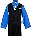 Black N Bianco Boy's Suit Pinstripe Vest with Shirt