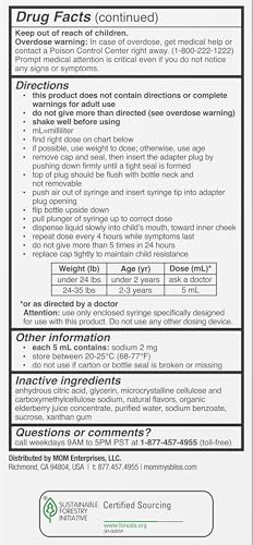 MOMMY’S BLISS INFANTS’ PAIN AND FEVER REDUCER, BABY ACETAMINOPHEN, DYE FREE, DELICIOUS MIXED BERRY FLAVOR, AGES 2+, 2 FLUID OUNCES
