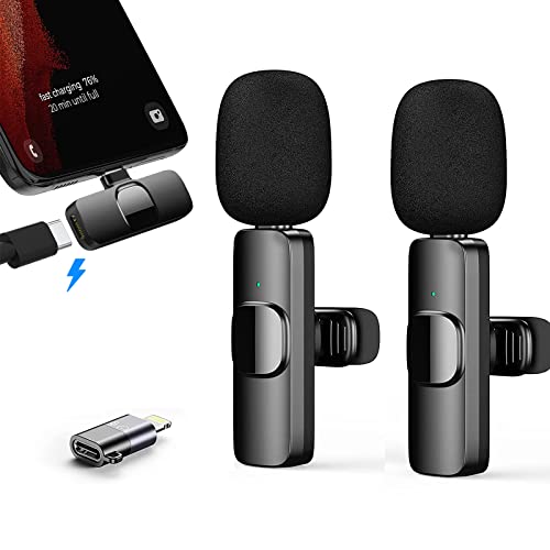 Gilye Microfono Lavalier Microfono per iOS/Android, Mini Microphone Plug & Play, Lavalier Microfono Wireless per YouTube/Facebook Live Stream, TikTok Vlog (non è necessaria alcuna app e Bluetooth)