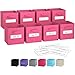 Royexe - Storage Cubes - (Set of 8) Storage Baskets | Features Dual Handles & 10 Label Window Cards | Cube Storage Bins | Foldable Fabric Closet Shelf Organizer | Drawer Organizers and Storage (Pink)