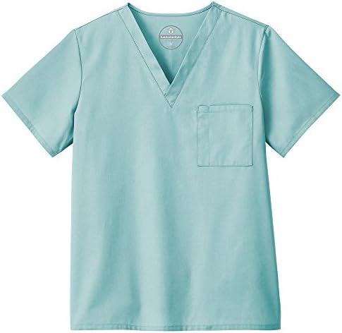 F3 Fundamentals by White Swan Unisex V-Neck Solid Scrub Top X-Large Seaspray