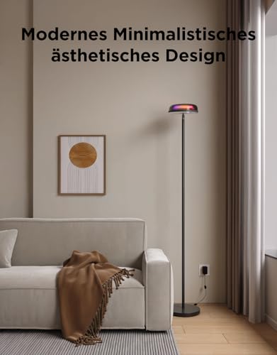 Govee Floor Lamp Living Room Uplighter Wave Lighting RGBICWW, Three-Zone Lighting Floor Lamp, 80+ Scene Modes, 2700-6500K, 1000LM, Compatible with Matter and Alexa, for Living Room, Bedroom