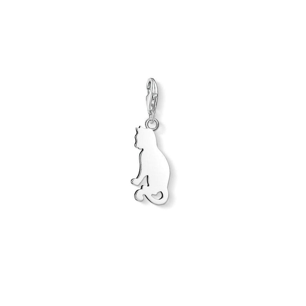 Thomas Sabo Women Charm Pendant Cat Charm Club 925 Sterling Silver 1337-001-12