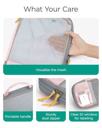 BAGSMART Clothes Bags Set of 6 Packing Bags Compression Packing Cube Set with Laundry Bag for Backpack, Travel Organiser, Suitcase Organiser for Travel