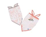 Little Unicorn Cotton Bandana Bib 2 Pack - Watercolor Rose