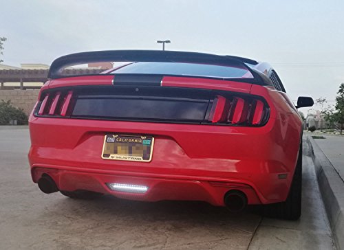 iJDMTOY Clear Lens All-In-One Full LED Backup Reverse Lamp & Rear Fog Light Assembly For 2015-up Ford Mustang