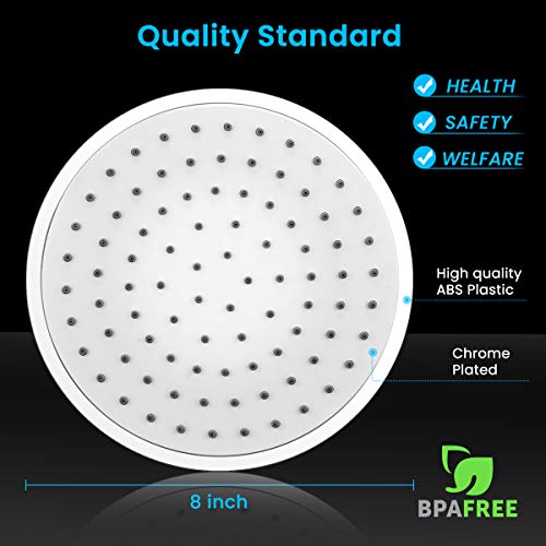 Baban Rainfall Shower Head,High Pressure 8 inch Large Rain Shower Head