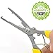 Freehawk Multi Function Stainless Steel Fishing Pliers Curved Nose Scissors Braid Cutters Hook Removers Fishing Line Cutters with 2 Small Blades in Yellow with Nylon Sheath