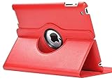 SuperLite 360 Degrees Rotating Stand Leather Case for Ipad 2/3/4, red