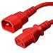 Iron Box C14 Plug to C13 Connector Power Cord, 1 Foot, Red, 10A/250V, 18/3 SJT - IBX-2805-01 primary