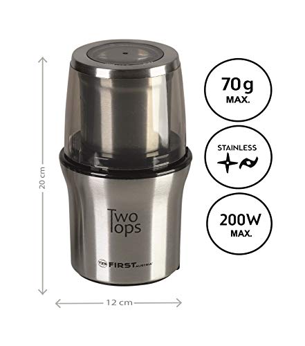 TZS First Austria elektrische Kaffeemühle Gewürzmühle Zerkleinerer für Kaffeebohnen, Nüsse, Gewürze, Gemüse, 2… – Bild 4