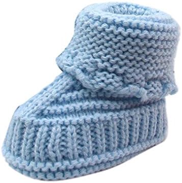 Baby Snow Boots,Toponly Autumn Toddler Newborn Baby Woolen Knitting Lace Crochet Shoes Buckle Handcraft Shoes (0-6 months old) (fashion blue, 10cm/4.0"(0-6 months old))