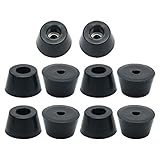 uxcell 10 Pcs 19.5mm x 12mm Conical Recessed Rubber Feet Bumpers Pads Black