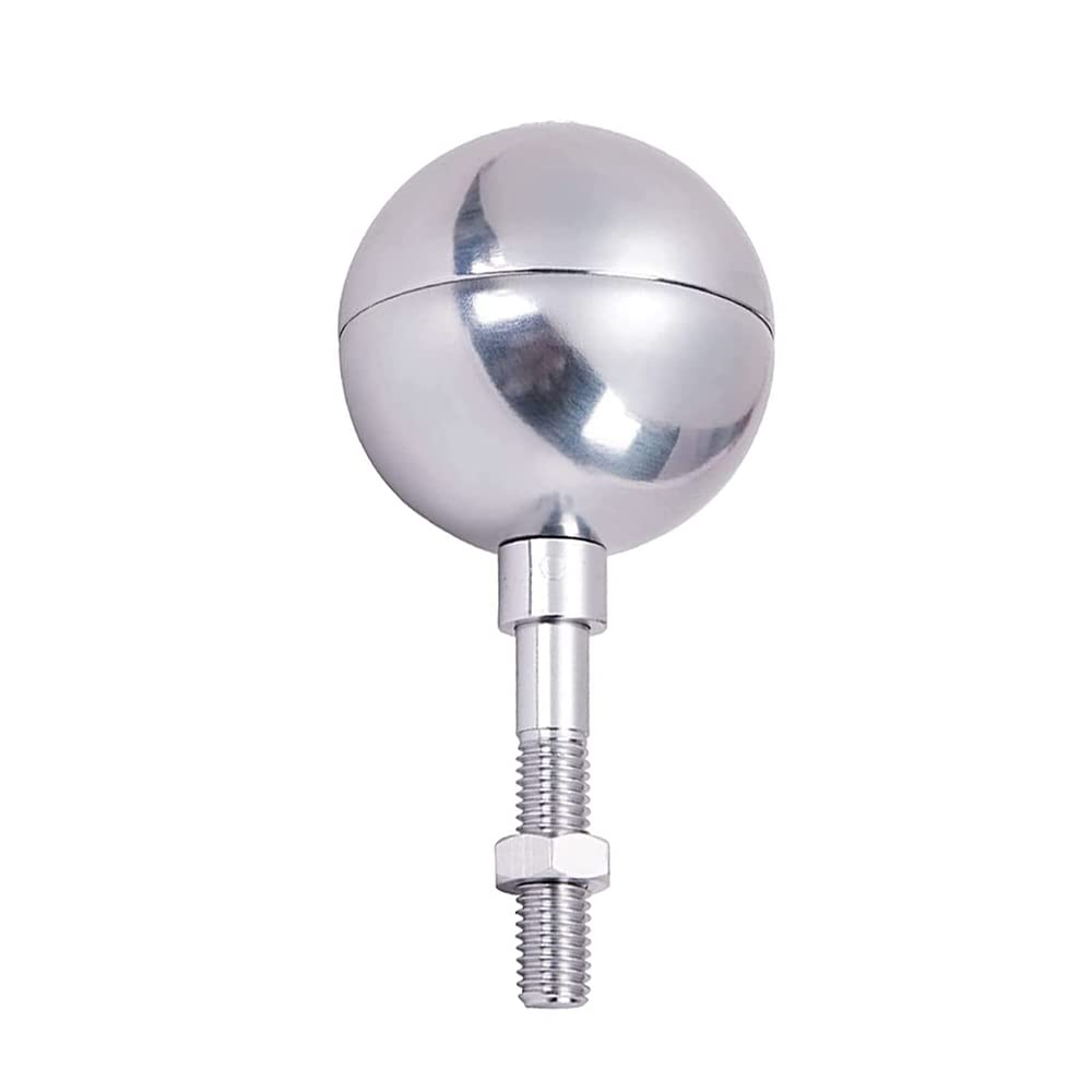3 Inch Flagpole Ball, Flagpole Topper Aluminum Anodized Flagpole Ball Top Ornament Flag Pole Decoration Outdoor Flag Pole Caps(Silver)