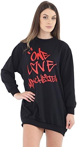 New Ladies Girls Celeb Ariana Grande Inspired One Love Manchester Sweatshirt Top Dress UK 8-22