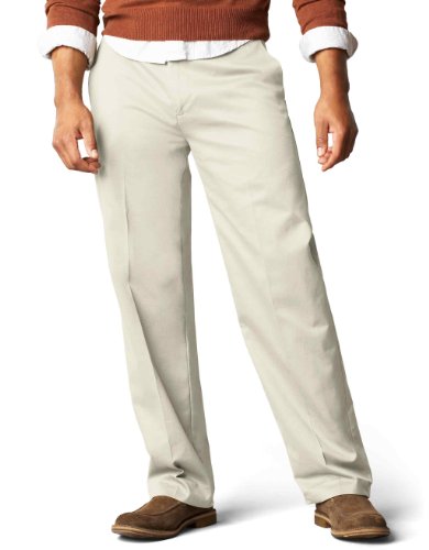 Dockers Men's Classic Fit Signature Khaki Pant - Flat Front D3, Cloud (Cotton)-Discontinued, 34W x 32L