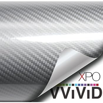VViViD Epoxy High Gloss Silver Metallic Carbon Vinyl Automotive Wrap Film DIY Easy to Install No Mess (1ft x 5ft)