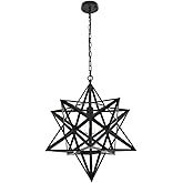 Living District Nocturne 1-Light Mid-Century Metal Pendant in Black