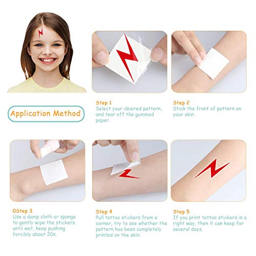 QXFQJT Halloween Novelty Glasses Striped Tie with Wizard Wand, Bolt Scar Tattoo, Cosplay Party Costumes Accessories Kid's Gift, 5PCS