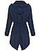 HOTOUCH Ladies Rain Mac Parka Fishtail Raincoat Hooded Jacket Coat(Navy Blue,L)
