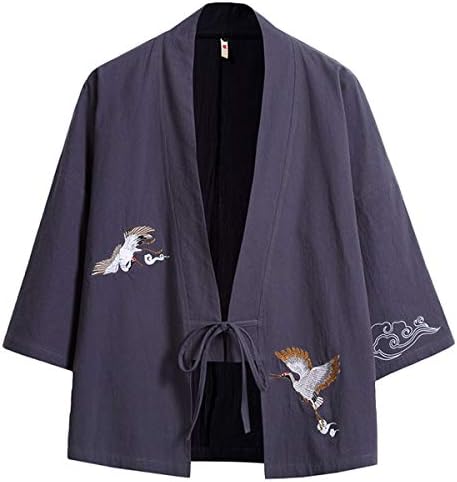 Fashion Mens Cotton Linen Blends Vintage Cloak Open Front Short Coat One Button Jacket