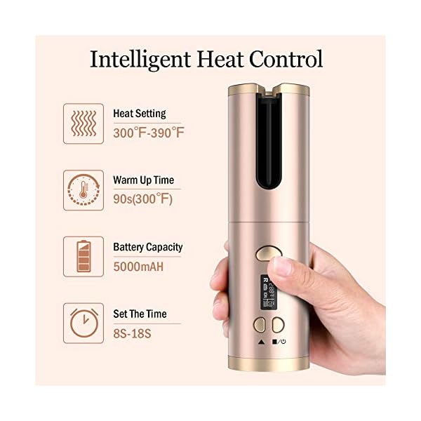 Cordless-Hair-Curler-QUARED-Portable-Auto-Curling-Iron-Anti-Tangle-LCD-Display-USB-Rechargeable-6-Temperature-Timer-Settings-Auto-Shut-Off-Hair-Curling-Wand-for-Hair-Styling-Anytime-Anywhere Cordless Hair Curler, QUARED Portable Auto Curling Iron Anti-Tangle, LCD Display, USB Rechargeable, 6 Temperature…
