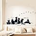 1 X Removable Black Cat Family Wall Sticker Room Bcakground Decor Decal.