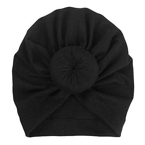 Sunbona Newborn Hat,Toddler Baby Cotton Turban Knotted Hat India Hat Soft Cap for New Mother (Black)