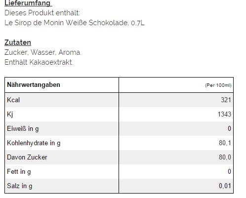 Monin Top 6 für Kaffeegetränke 0,7L (geröstete Haselnuss, Caramel, Cocos, Weisse Schokolade, Macadamia Nuss, Vanille) – Bild 5