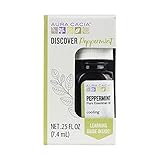 Aura Cacia Discover Essential Oil- Peppermint | Cooling Benefit with Minty, Fresh Aroma | 0.25 fl oz.
