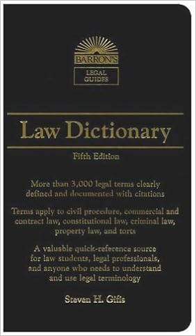 Law Dictionary Barron S Legal Guides Steven Gifis 9780764119972 Amazon Com Books