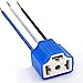 Lights Socket H4 Wiring Harness 9003 Lights Plug 14AWG Ceramic H4 9003 Connector for Lights Fog Light Retrofit (1Pair)