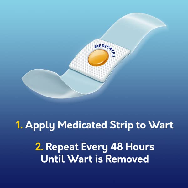 COMPOUND W MAXIMUM STRENGTH ONE STEP INVISIBLE WART REMOVER STRIPS WITH SALICYLIC ACID, WATERPROOF, DISCREET WART REMOVAL BANDAGES FOR COMMON AND PLANTAR WARTS, 14 COUNT