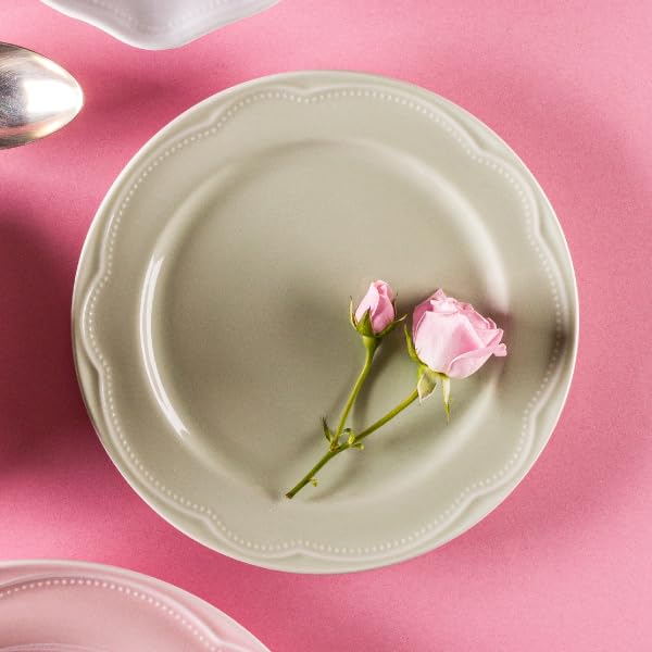Germer, Conjunto 6 Prato raso em porcelana, modelo Cottage, Ø 26,5 cm,Branco