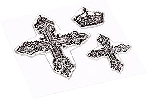 Something Tattered Cross and Crown Stamp, Clear