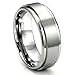 Men's Titanium 8MM Flat High Polish/Brush Finish Wedding Band Ring w/ FREE gift box (Sizes 7 to 13.5)