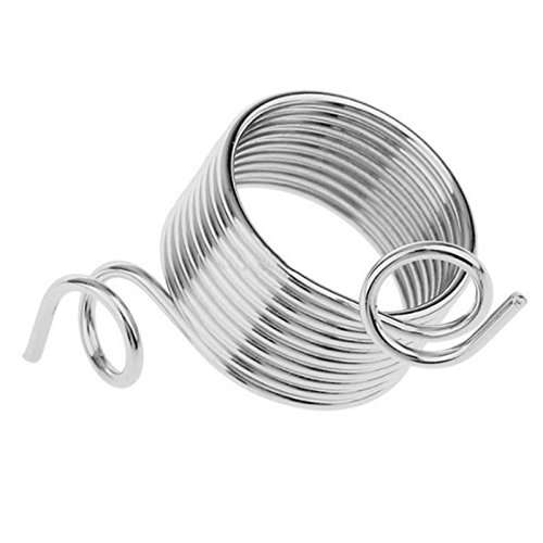 Ireav A Pair Stainless Steel Yarn Threader Finger Ring Wool Thread Thimble Knitting Sew Tool(M)