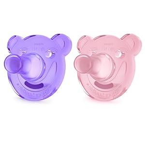 Philips Avent Soothie Shapes Pacifier, Pink/Purple, 3-18 Months, 2 Pack, SCF194/05
