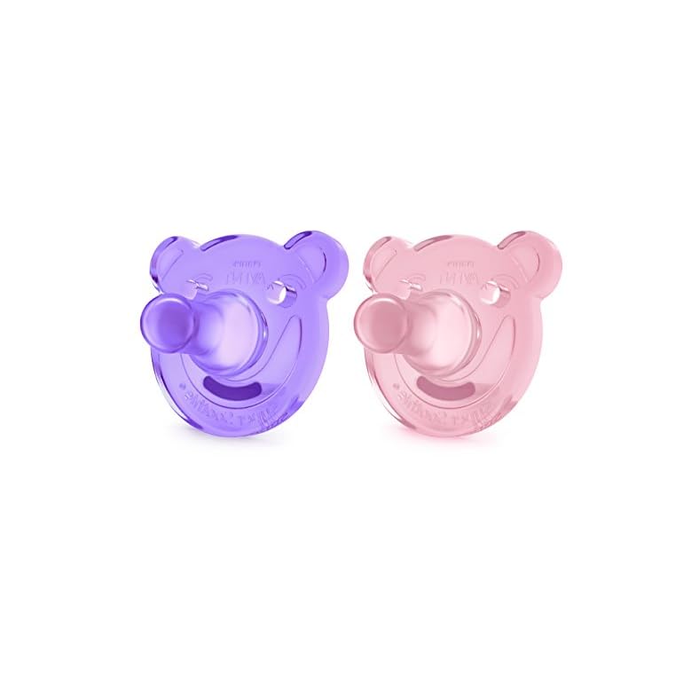 Philips Avent Soothie Shapes Pacifier, Pink/Purple, 3-18 Months, 2 Pack, SCF194/05