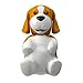 White/ Brown Dog Flipper Toothbrush Holder