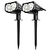 LITOM 12 LED Solar Landscape Spotlights, IP67 Waterproof Solar Powered Wall Lights 2-in-1 Wireless Outdoor Solar Landscaping Light for Yard Garden Driveway Porch Walkway Pool Patio 2 Pack Cold White primary