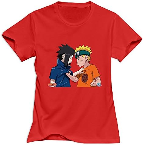 Yisw Women's Uzumaki Naruto Sasuke Of The Anime Naruto T-Shirt M Red 100% Cotton Humor T Shirts